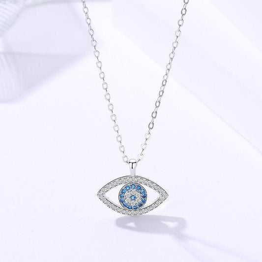 s925 Sterling Silver Jewelry European and American Atmospheric Demon Eye Necklace Eye Pendant - Comfortably chique