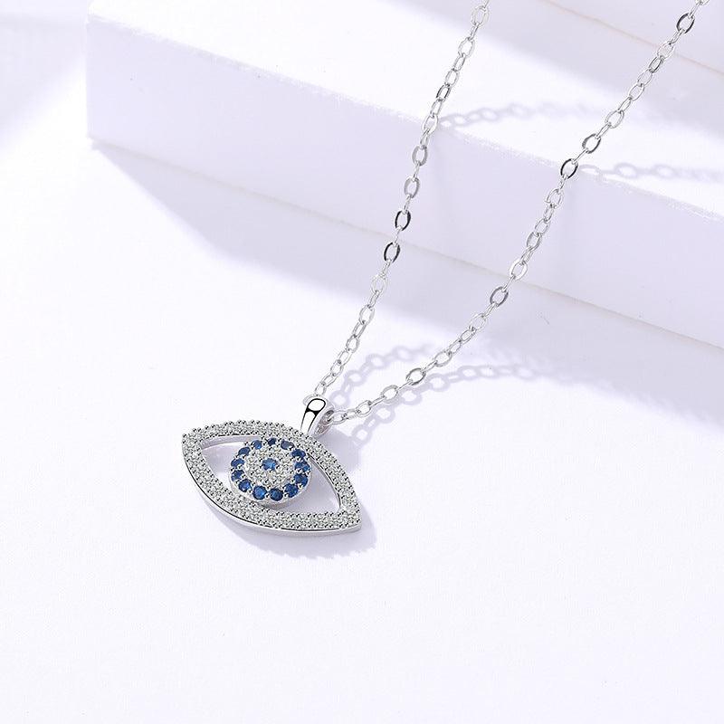s925 Sterling Silver Jewelry European and American Atmospheric Demon Eye Necklace Eye Pendant - Comfortably chique