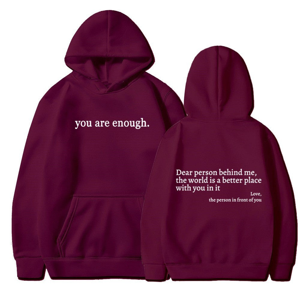 Women's Brushed Hoody Plain Letters - Comfortably chic