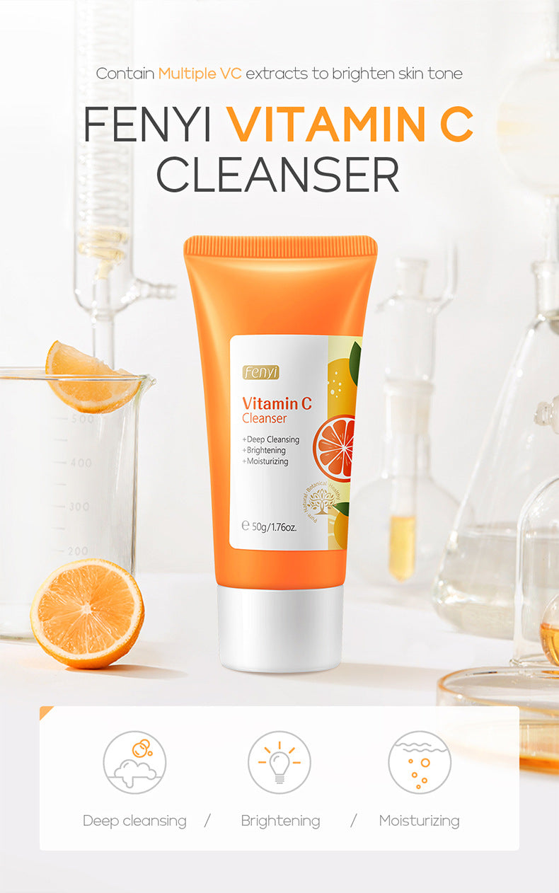 Vitamin C Facial Cleanser - 50g | Pore Cleansing and Moisturizing Facial Cleanser