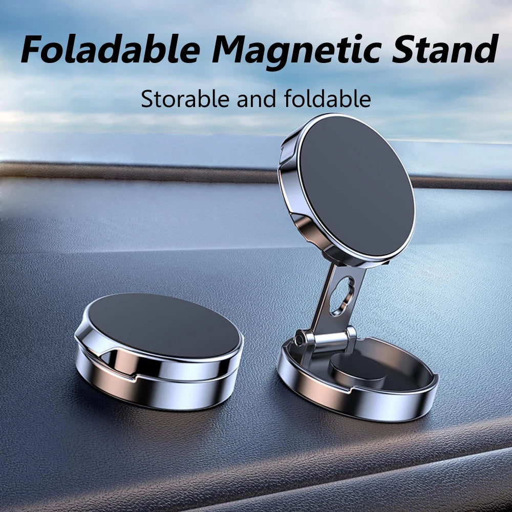 Round Folding Magnetic Car Holder 360 Degree Rotatable Mobile Phone Bracket