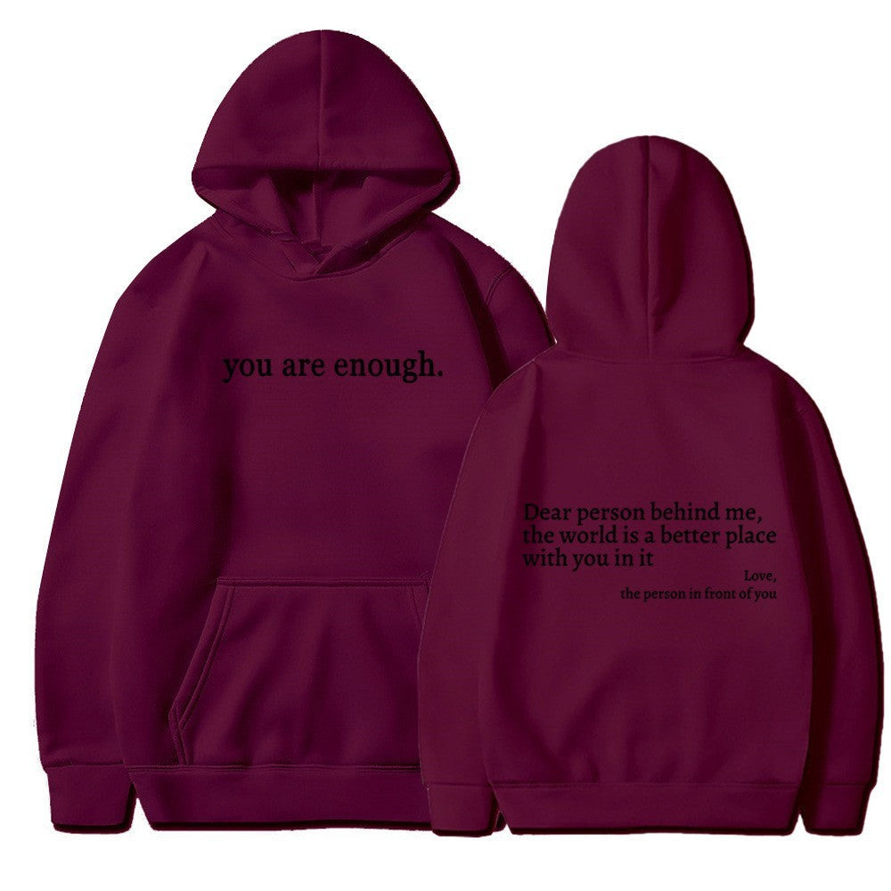 Women's Brushed Hoody Plain Letters - Comfortably chic