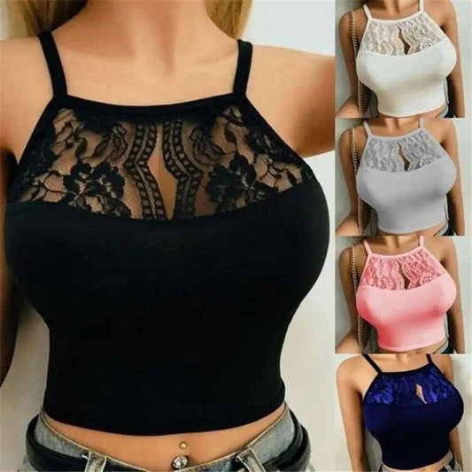 Sensual Lace Halter Crop Top - Women's Summer Collection - Comfortably chic