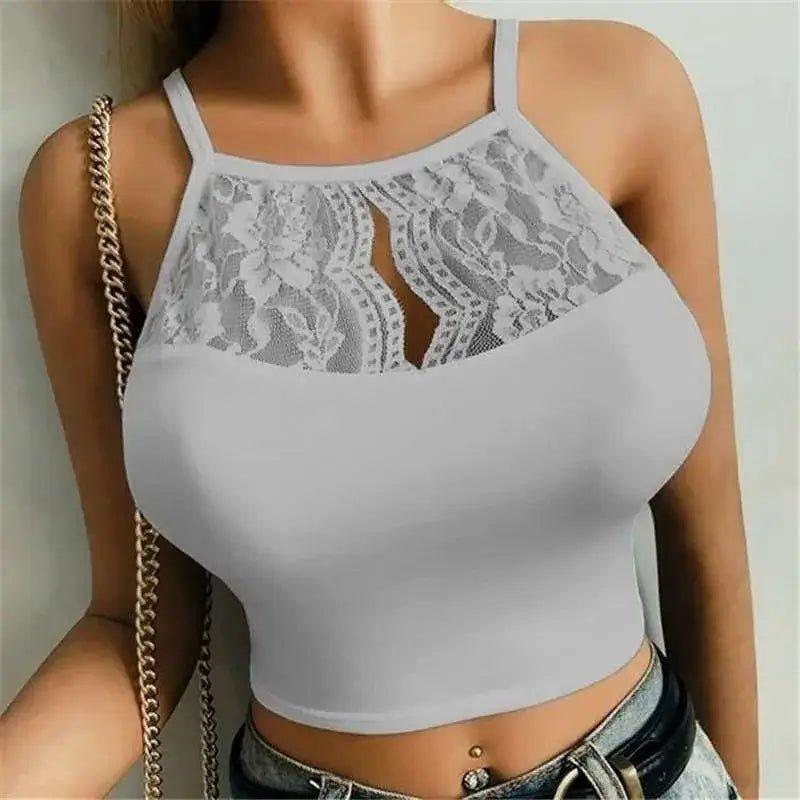Sensual Lace Halter Crop Top - Women's Summer Collection - Comfortably chic